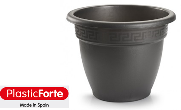 MACETA PLASTICO GRIS 25cm (12)