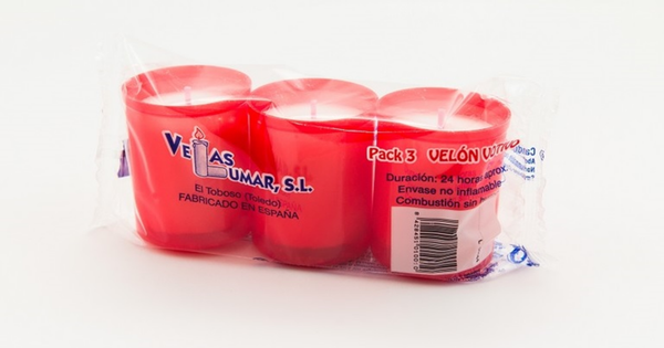VELON CERA V3C ROJO PACK 3ud (24)