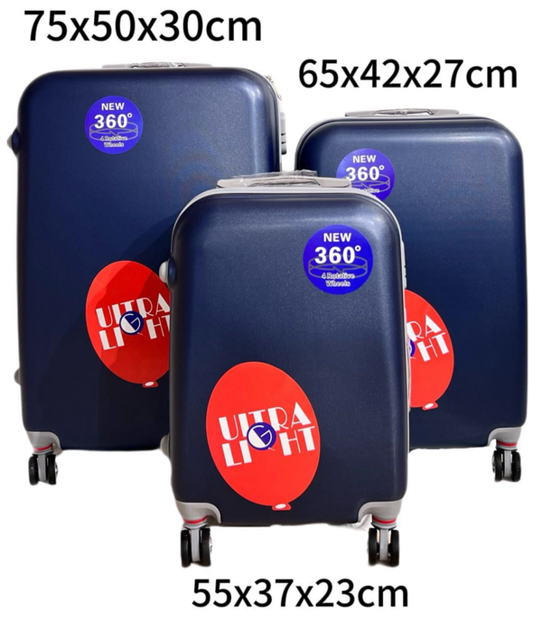 MALETA 4RUEDAS RIGIDA LISA SET3 PIEZAS