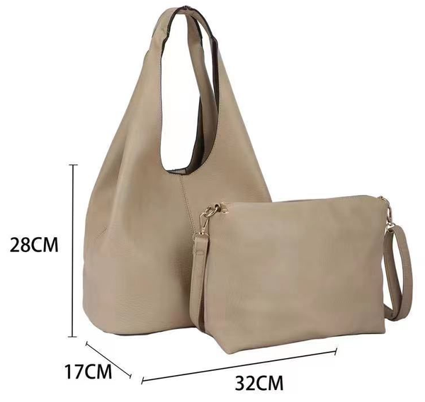 -BOLSO MATERIAL LISO SET 2pz 32x28cm