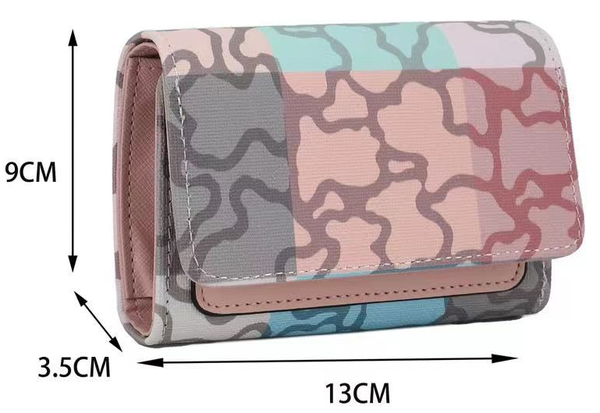 CARTERA SRA. CUADRADA SOLAPA OSITOS 13x9cm