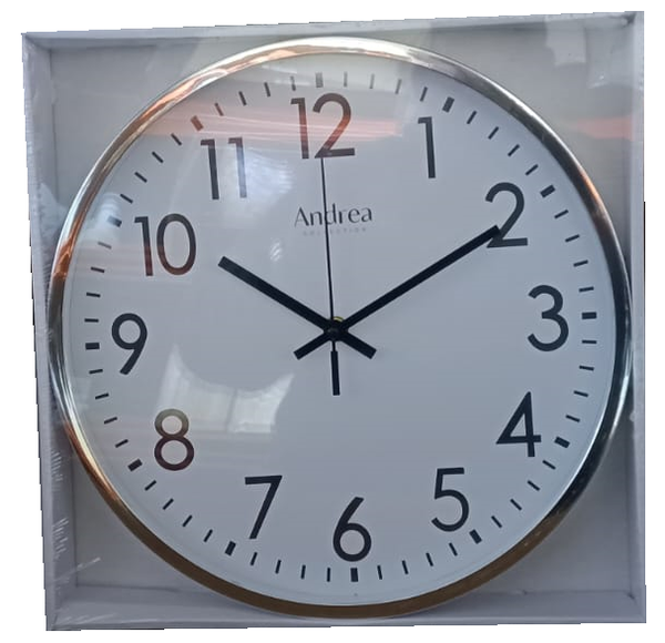 RELOJ DE PARED CROMADO 32cm