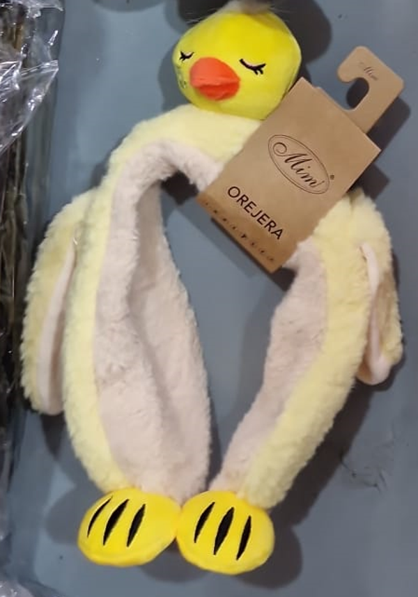 OREJERAS PELUCHE POLLITO MUEVE OREJAS