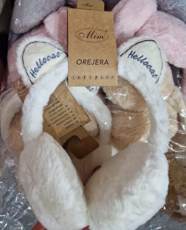 OREJERAS PELUCHE GATITO 6SURTIDAS