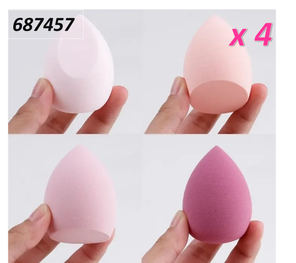 ESPONJA MAQUILLAJE FORMA HUEVO SET 4ud