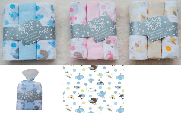 GASAS DECORADAS BEBE 3ud ROLLO REGALO