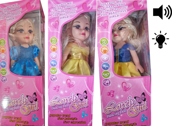 MUÑECA PRINCESA LUZ/SONIDO 28cm