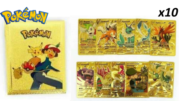 CARTAS POKEMON DORADAS 10ud SOBRE