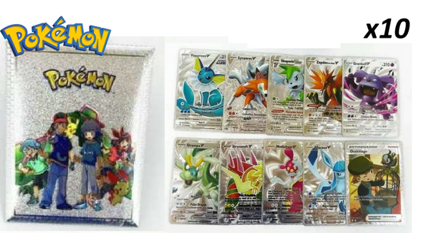 CARTAS POKEMON PLATEADAS 10ud SOBRE