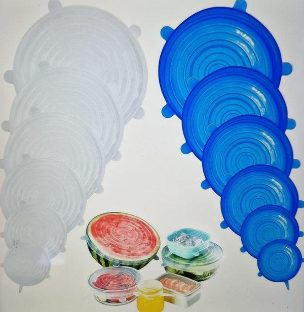 TAPADERAS SILICONA MULTIUSO 6pz 2SURTIDAS