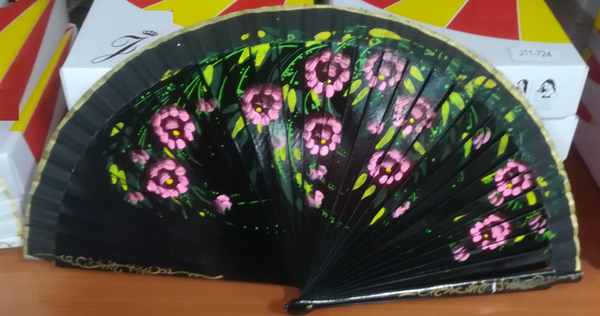 ABANICO 23cm DECORADO MADERA (12)