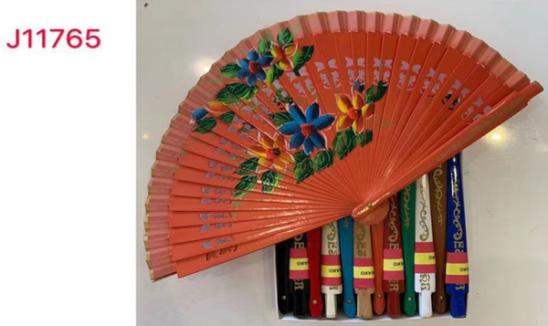 ABANICO 23cm DECORADO MADERA (12)