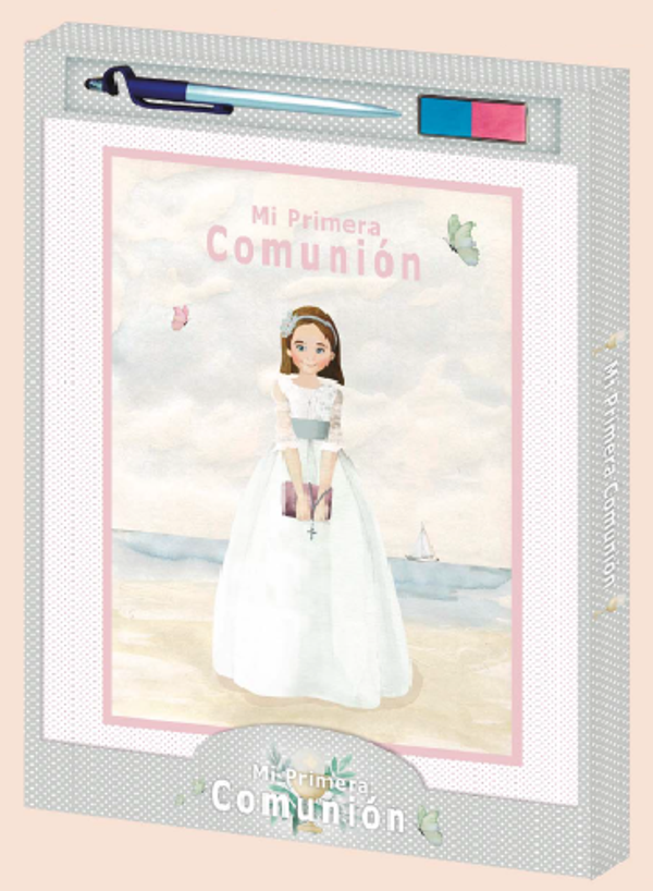 LIBRO FIRMAS COMUNION+BOLI+TAMPON NIÑA