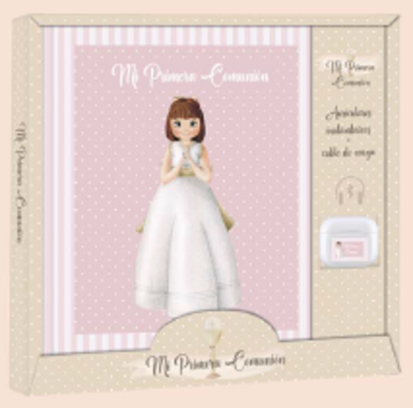 LIBRO FIRMAS COMUNION+AURICULARES NIÑA