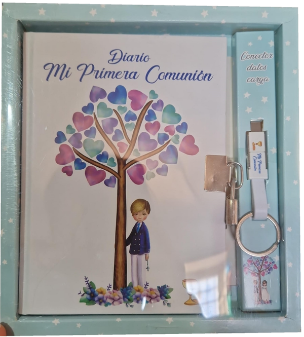 DIARIO COMUNION+LLAVERO TIPO C NIÑO/NIÑA