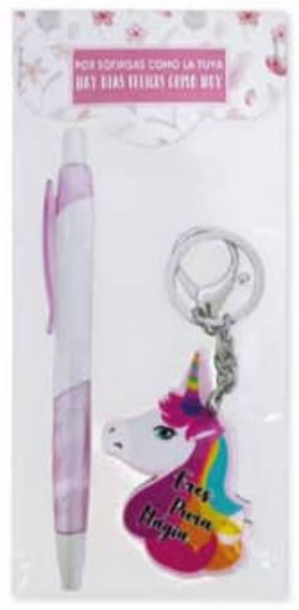 BOLIGRAFO+LLAVERO UNICORNIO COMUNION