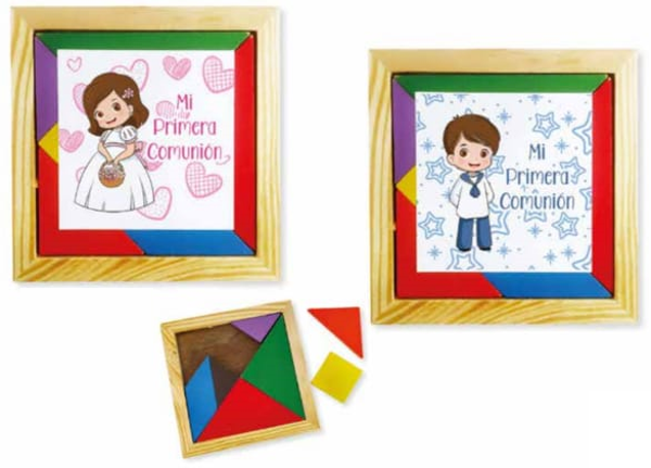 PUZZLE TANGRAM MADERA COMUNION NIÑO/NIÑA