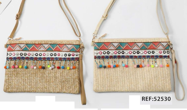 -BOLSO MIMBRE ETNICO 18x22cm