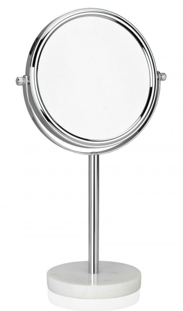 ESPEJO AUMENTO ALUMINIO DOBLE CARA 28cm