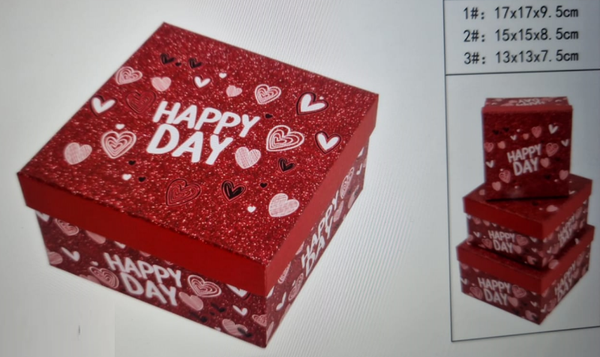 JGO. CAJAS CUADRADAS 3pz ROJAS