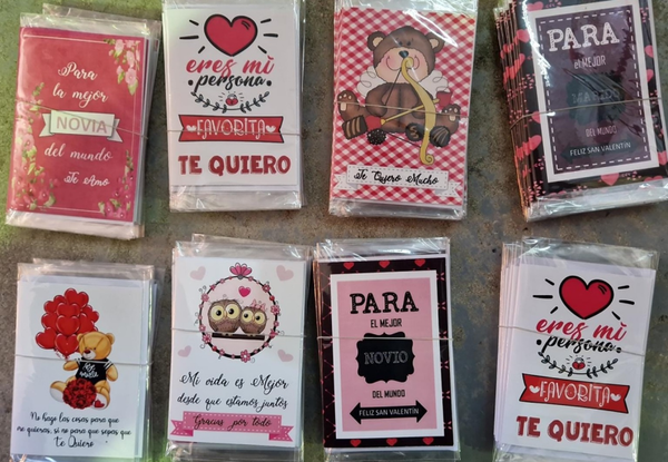 TARJETA FELICITACION SAN VALENTIN 7x10cm