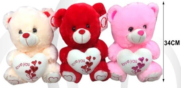 PELUCHE CORAZON I LOVE YOU SAN VALENTIN 34cm