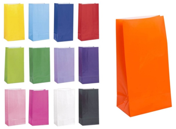 BOLSA PAPEL REGALO COLORES 9x17cm 12ud