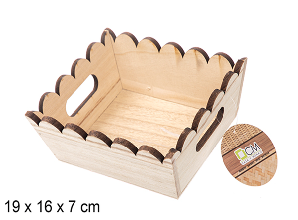 CAJA MADERA ONDULADA MIEL 19x16x7cm