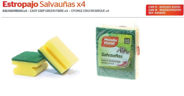 ESTROPAJO SALVAUÑAS 4ud FLORAL (14)