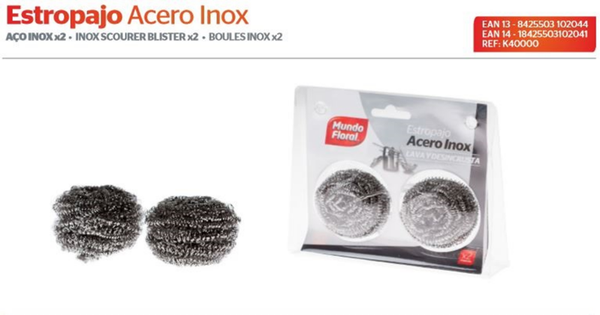 ESTROPAJO INOXIDABLE RED. BLISTER 2ud (20)