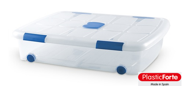 CAJA PLASTICO BAJO CAMA RUEDAS N12