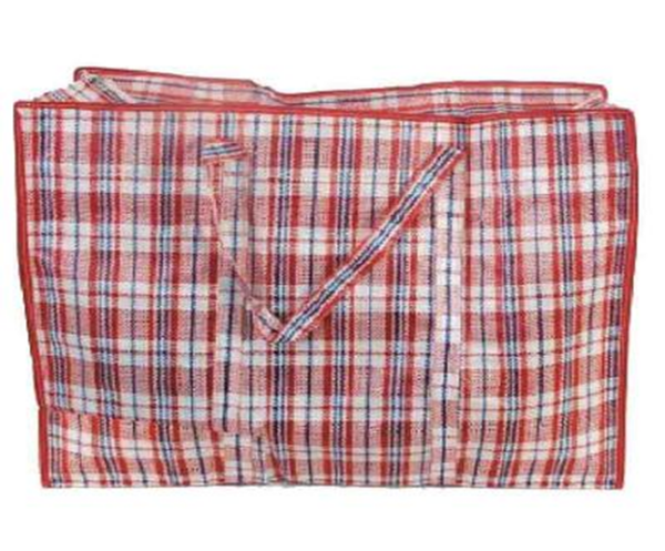 BOLSA DE RAFIA CUADROS