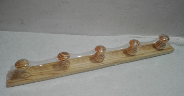 PERCHA PARED MADERA 5 POMOS