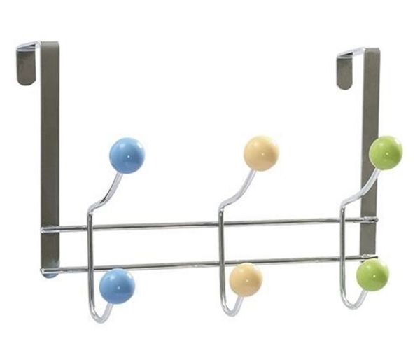 PERCHA PUERTA CROMADA 6GANCHOS