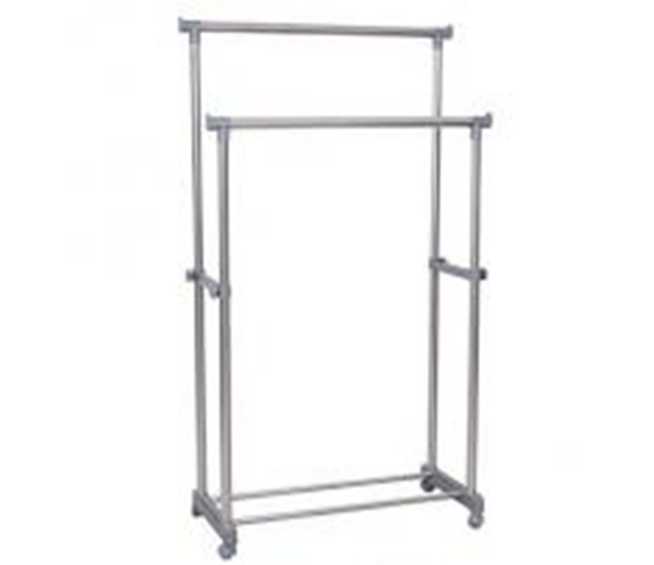 PERCHERO DOBLE INOX. RUEDAS