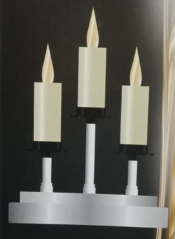 CANDELABRO EFECTO LLAMA 3VELAS PILAS