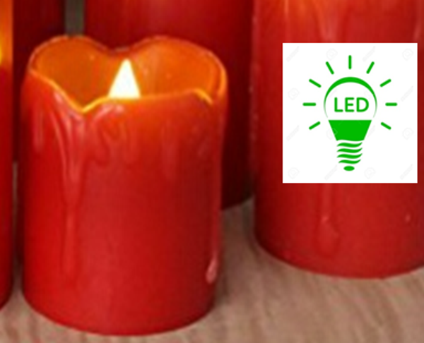 VELA LED MEDIANA ROJA EFECTO LLAMA
