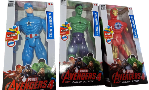 FIGURA AVENGERS CAJA 17cm LUZ
