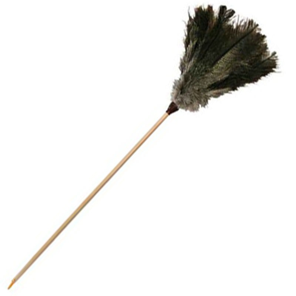 PLUMERO PLUMAS AVESTRUZ PALO MADERA