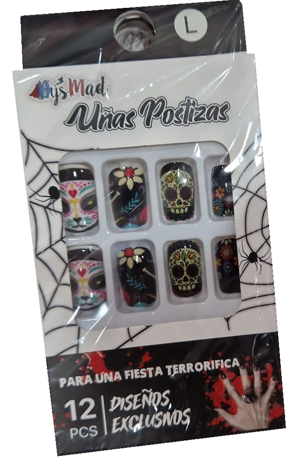 UÑAS POSTIZAS HALLOWEEN 12pz