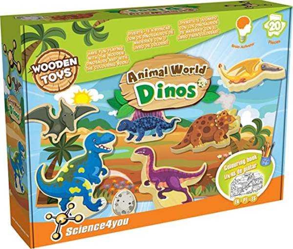 JUEGO MADERA ANIMAL WORLD DINOS