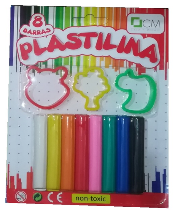 PLASTILINA 8BARRITAS+MOLDES BLISTER