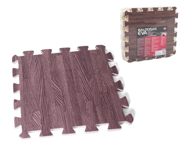 PUZZLE GOMA EVA 9PIEZAS COLOR MADERA
