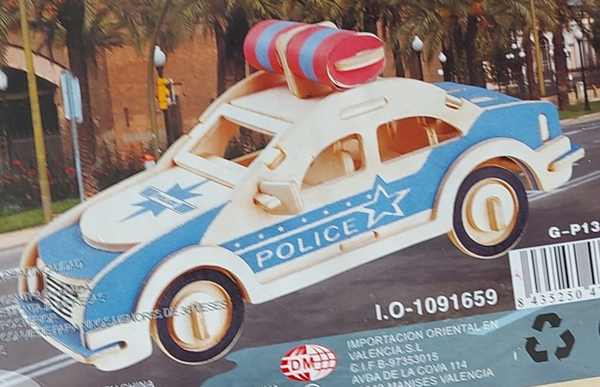 MAQUETA MADERA COCHE POLICIA