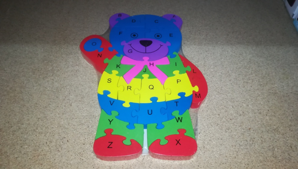 PUZZLE MADERA OSITO LETRAS/NUMEROS