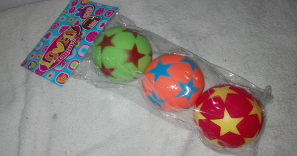 PELOTAS VINILO ESTRELLAS 3ud