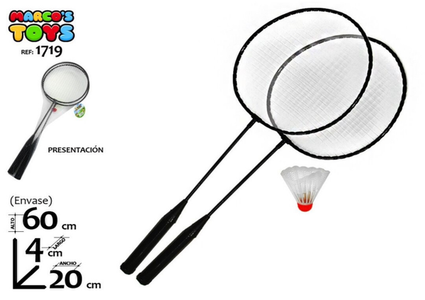 JGO. RAQUETAS BADMINTON+VOLANTES