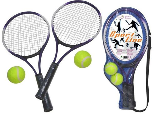 RAQUETA TENIS 2pz + PELOTAS BOLSA