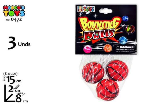 PELOTAS SALTARINAS 3ud RED