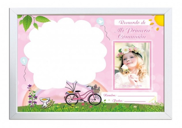 MARCO PARED HUELLAS COMUNION NIÑA